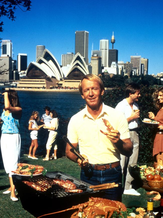 The famous ‘throw a shrimp on the barbie’ Australian tourism campaign. Picture: Supplied