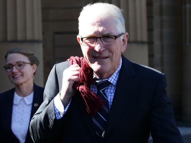 Chris Maxwell QC leaving court with a colleague. Picture: Craig Wilson