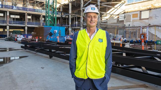 31st October 2018.Builder Scott Hutchinson on at construction site in Fortitude Valley.Photo: Glenn Hunt / The Australian