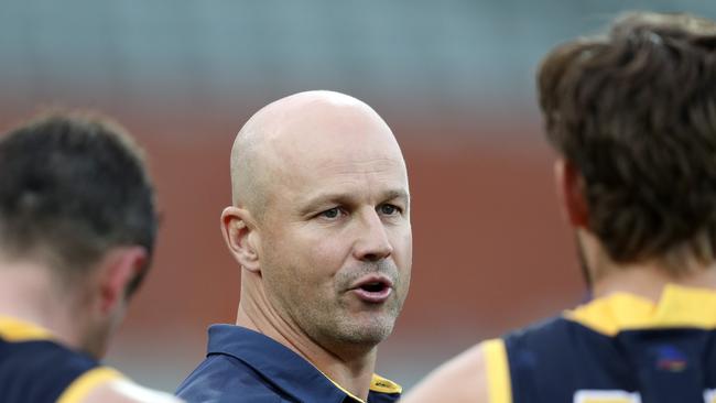 Adelaide boss Matthew Nicks is prioritising the mental state of his playing group. Picture: Sarah Reed