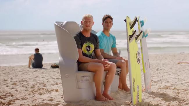 Air New Zealand has produced a new safety video using World Surfing professionals. Images from YouTube video