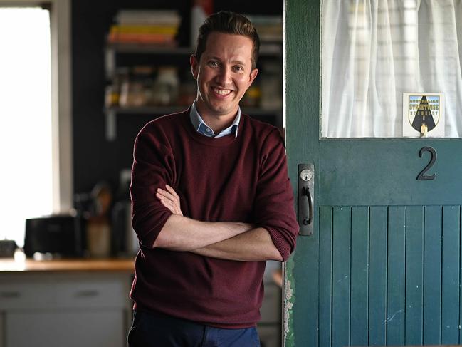 25/7/2023: Greens federal MP for Griffith, Max Chandler-Mather at his rented home in Woolloongabba , Brisbane.  Max is pushing renter rights issue for Greens, one of few MPs to rent. pic Lyndon Mechielsen/The Australian