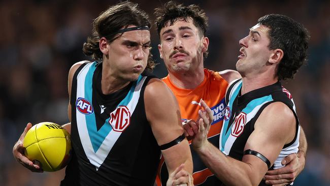 Port Adelaide forward Ollie Lord has signed a two-year contract extension. Picture: Sarah Reed/AFL Photos