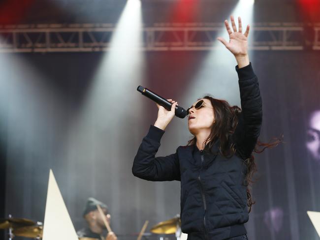 Falls Festival Day 3 at Marion Bay, New Years Eve. Amy Shark performs to a packed audience. PICTURE: MATT THOMPSON