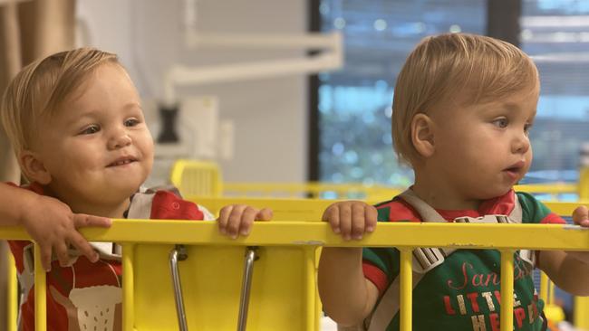 Twins Louis and Theo Hankey.