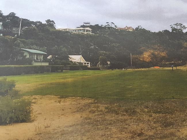 Lindsay Fox's beachside land in Portsea that was illegally turned into a lawn in 2019.