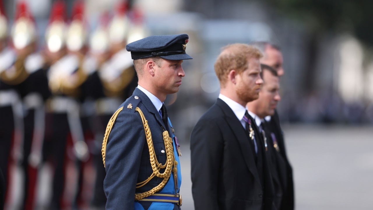 Prince Harry And Prince William Walk Side-by-side Behind Queen ...