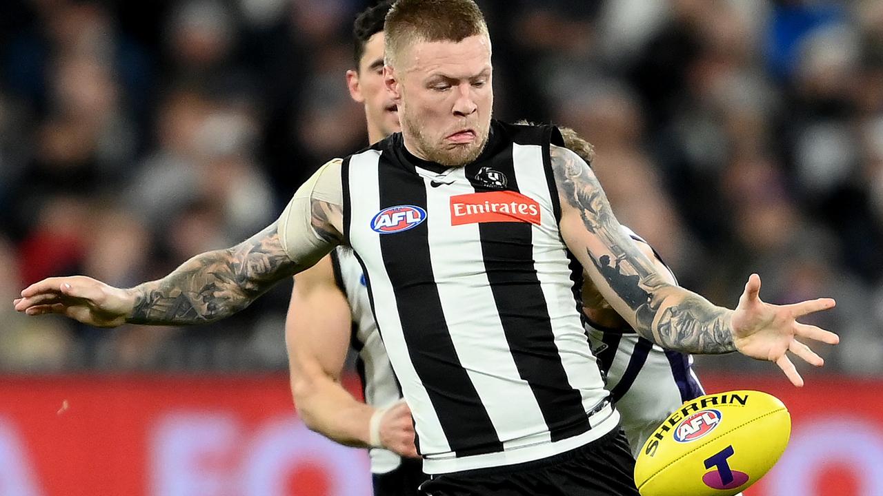 Superstar midfielder Jordan De Goey was outstanding again for the Magpies. Picture: Quinn Rooney/Getty Images