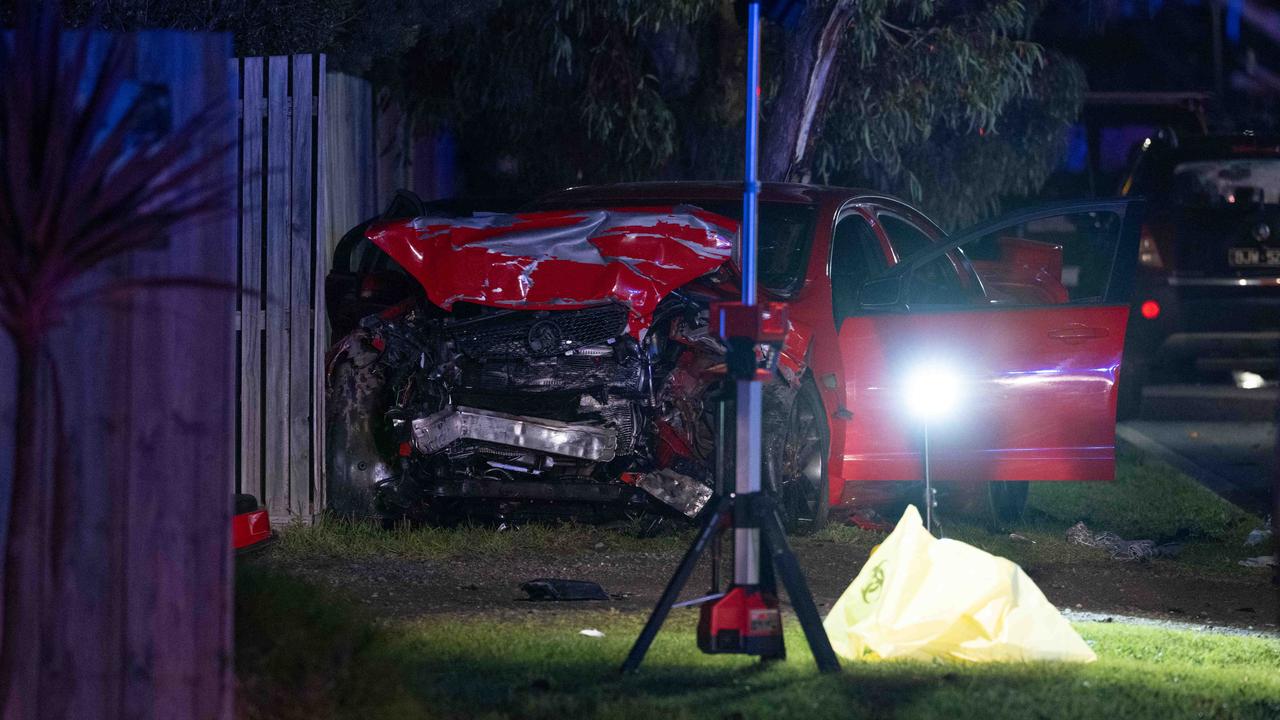 The scene of the crash on Barwarre Rd, Marshall. Picture: Brad Fleet