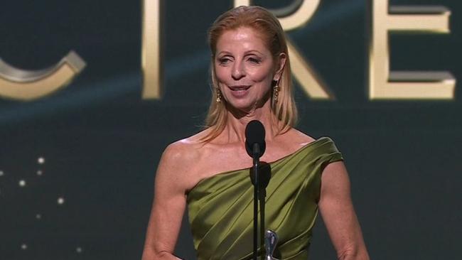 Heather Mitchell won Most Outstanding Actress the the Logies. Picture: Nine