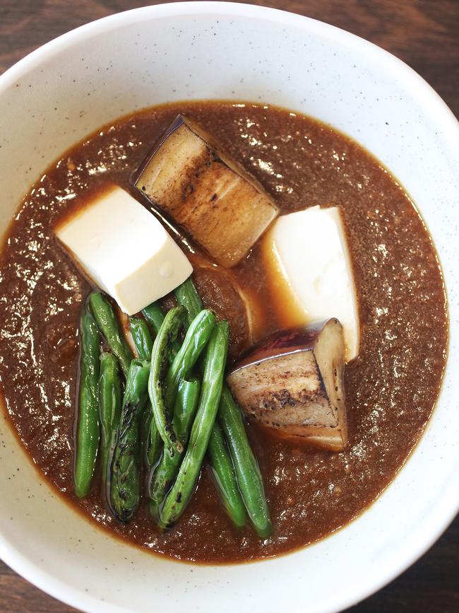 Sacred Bites’s Burmese Eggplant Long Bean Tofu Curry. Picture: NIKKI DAVIS-JONES