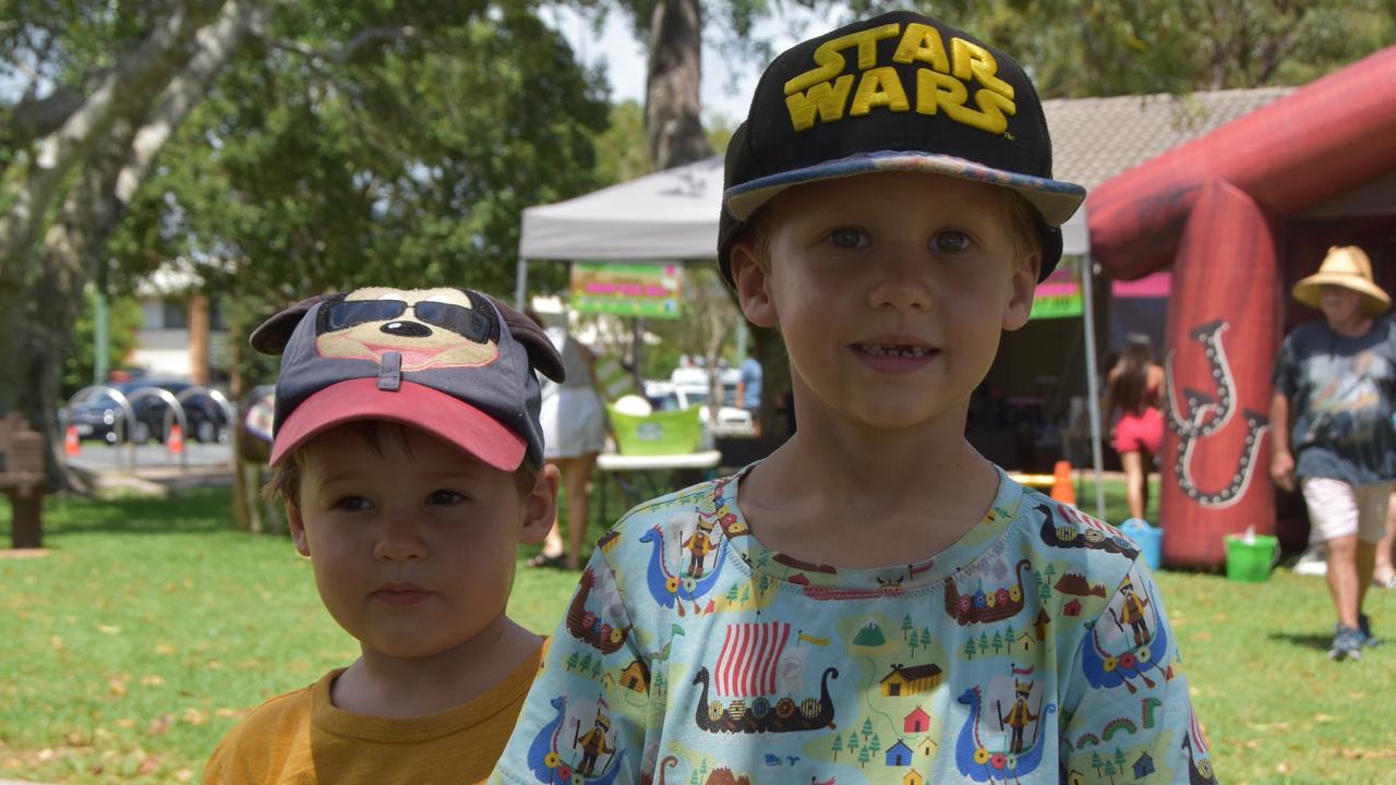 Brothers Finn, 3 and Hugo Laitala, 6 at the Australia Day Festival.