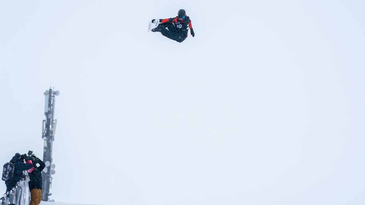 The high-flying snowboarder Valentino Guseli in action in Switzerland. Pic Supplied