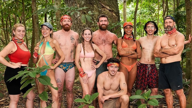 Ben (centre, standing) with his Survivor tribemates.