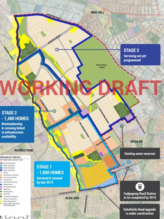 An early plan for the redevelopment of Riverstone East. 