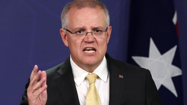 SYDNEY, AUSTRALIA - NOVEMBER 22: Prime Minister Scott Morrison speaks during a press conference on November 22, 2018 in Sydney, Australia. The Federal Government is considering changes to allow Australian-born extremists to be stripped of their citizenship if they are entitled to citizenship in another country. (Photo by Cameron Spencer/Getty Images)