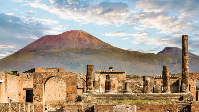 Ancient walls in Pompeii.