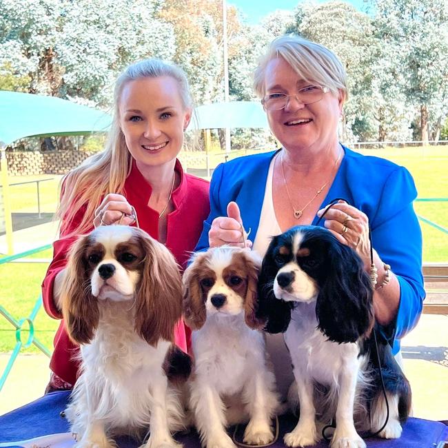 Tiarne Perkiss (left), the owner of Perky Pooches dog grooming salon, with her mother Kim Perkiss.