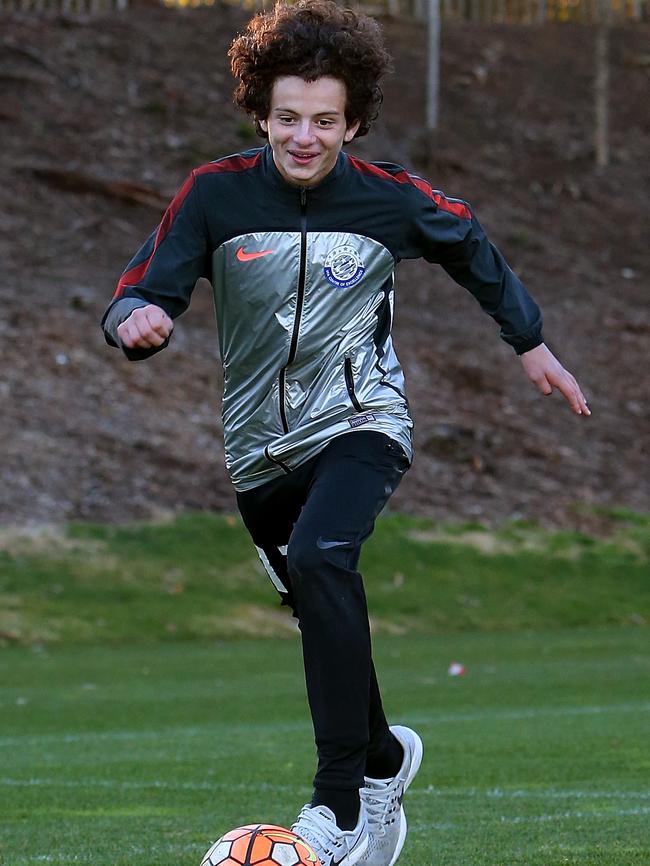 Louis D'Arrigo at the Australian Institute of Sport in Canberra before representing the Under 16 Australian Joeys team. Picture Kym Smith