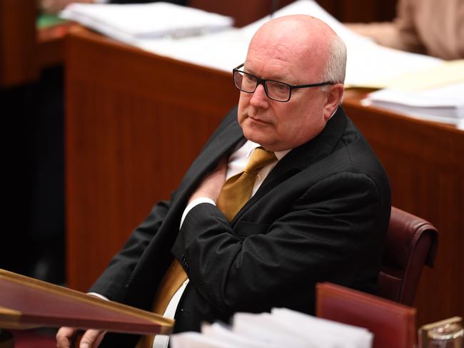 Attoney-General George Brandis delivered a scathing response to Ms Hanson. Picture: AAP