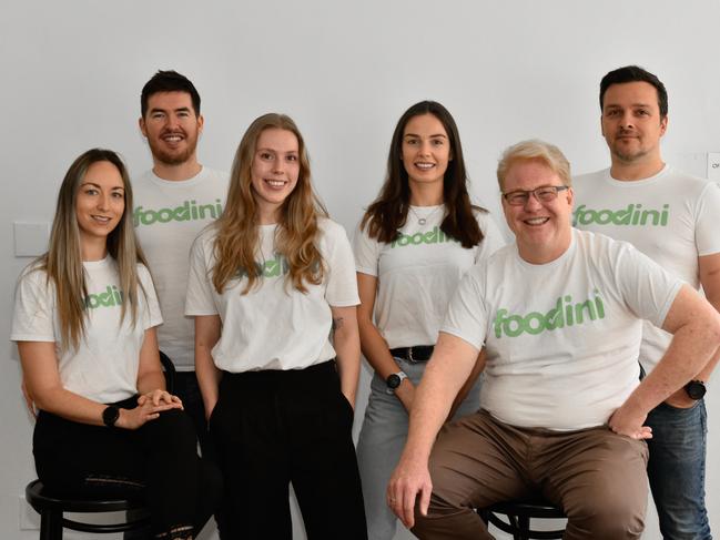 Foodini team Rachel Malone, Dylan McDonnell, Hannah Crane, Emma Duncan, Kent Bolton, Timo Kugler. Picture: Supplied