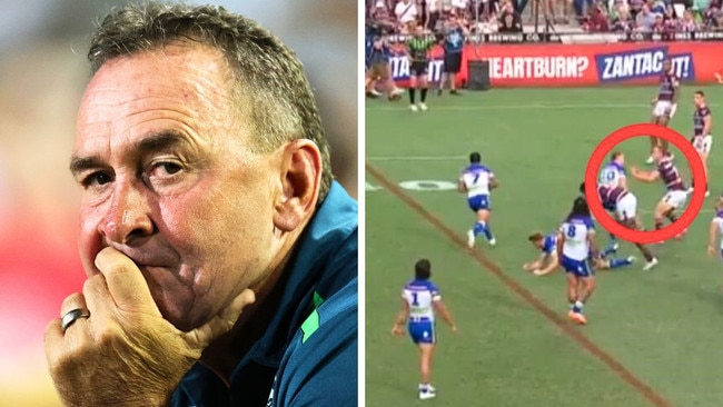 Ricky Stuart was furious after the Raiders defeat. Image: Getty/Kayo