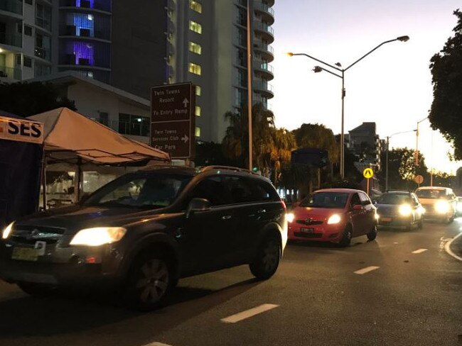 Scene at Queensland border this morning.