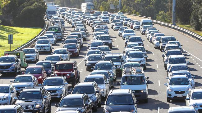 Peak morning traffic on the Eastern Freeway. Picture: Ian Currie