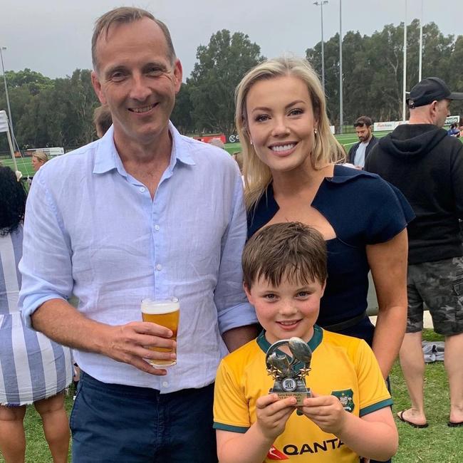 On Friday night Ellie Aitken posted a series of images to Instagram showing her and estranged husband Charlie supporting son Will at a sporting match.