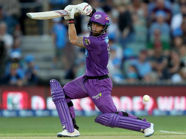 Matthew Wade hits out as the Hurricanes posted a 203-run opening stand.