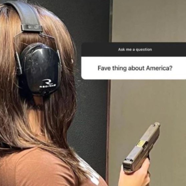 Testa found herself in hot water after posting a photo of herself at a gun range. Picture: Instagram