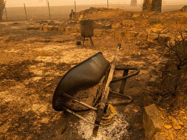 Burnt property in Cudgewa. Picture: Jason Edwards