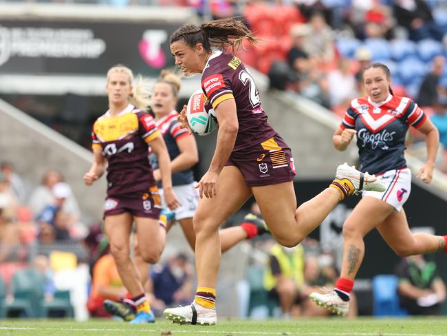 Millie Boyle ran for 179 metres for the Broncos. Picture: Ashley Feder/Getty Images