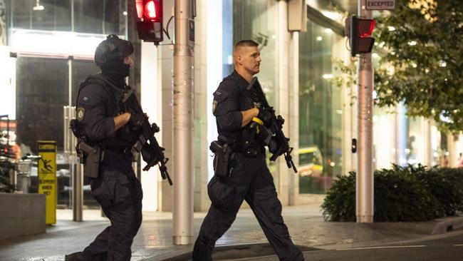 A major police operation is still underway at Sydney; s Westfield Bondi Junction. Picture: NCA NewsWire / Monique Harmer