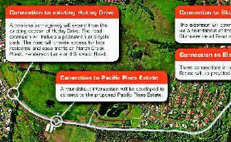 MISSING LINK: A plan showing the route of the $8.2 million southern extension of Hutley Drive at Lennox Head, which will connect to Skennars Road and ease traffic congestion on North Creek Road.