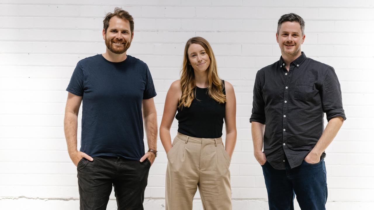 Chief executive Jess Richmond, centre, and fellow Sumday co-founders Danny Hoare, left, and Lindsay Ellis.