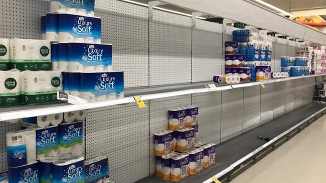 The shelves at Woolworths, in Highton Victoria, yesterday. Picture: Peter Ristevski