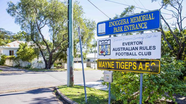 Enoggera Memorial Park entrance to Mayne Tigers AFL Club (AAP Image/Richard Walker)