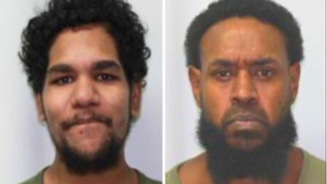 Two inmates Johnathon Joseph Barry, 21, and John William Zaro, 35, escaped from Townsville Correctional Centre’s low custody farm on 7 May 2025. Photos: QCS