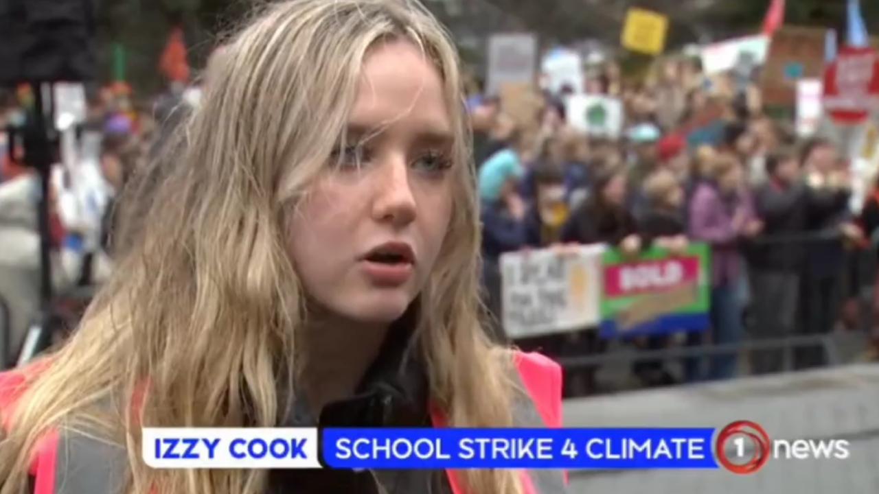 Climate change activist Izzy Cook. Picture: 1News