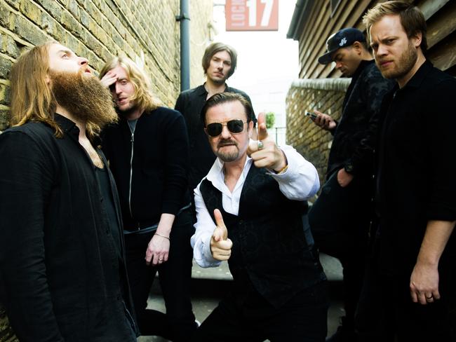 David Brent cashes in his super to live out his rockstar dream. Picture: Supplied.