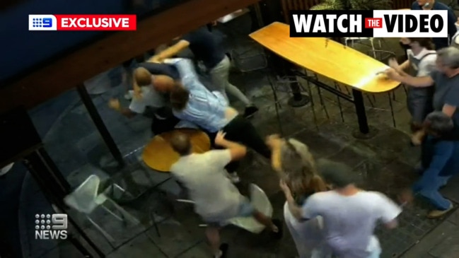 Wild fight in Adelaide (9 News)