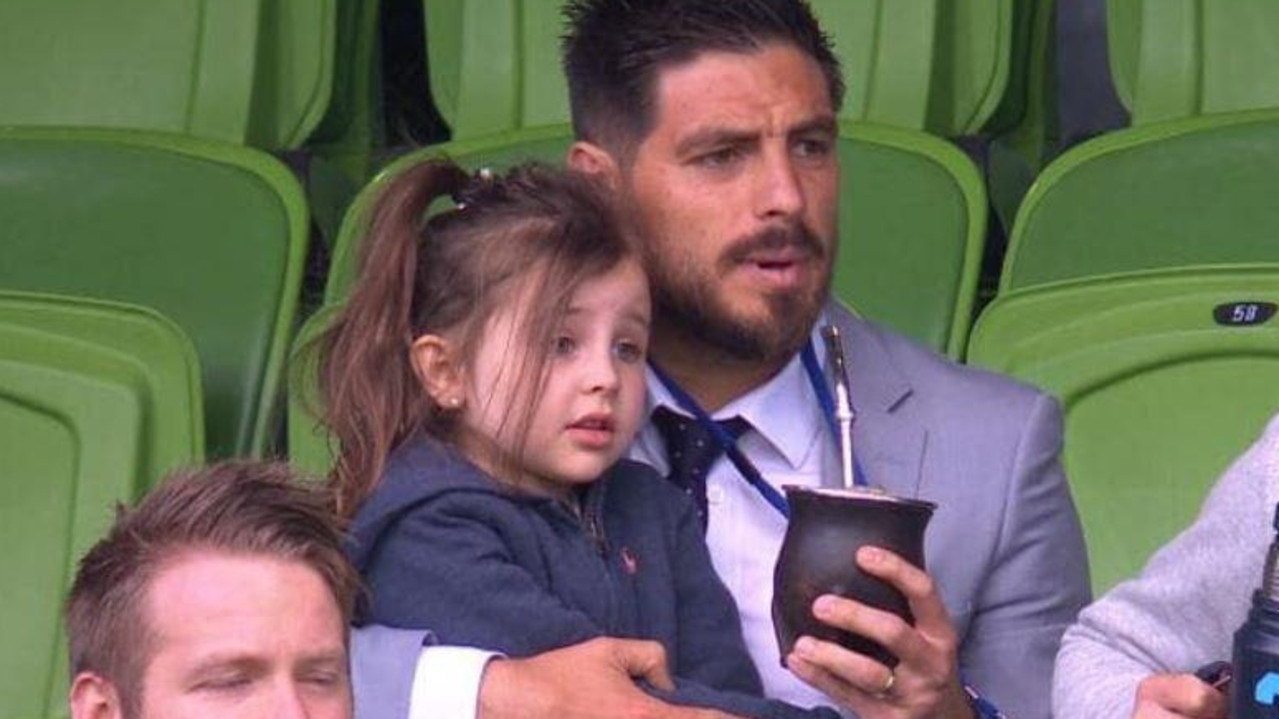 Bruno Fornaroli watches on from the stands as Melbourne City plays in the A-League.
