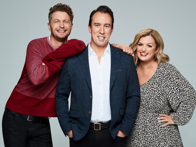 GOLD 104.3 The Christian O'Connell Show (l-r) Jack Post, Christian O'Connell and Patrina Jones Picture: Supplied