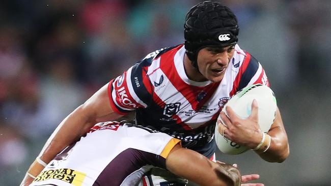 Joseph Suaalii gets his first taste of the real stuff against the Brisbane Broncos. Picture: Getty Images