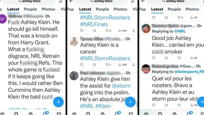 Ashley Klein copped plenty of heated abuse on social media.