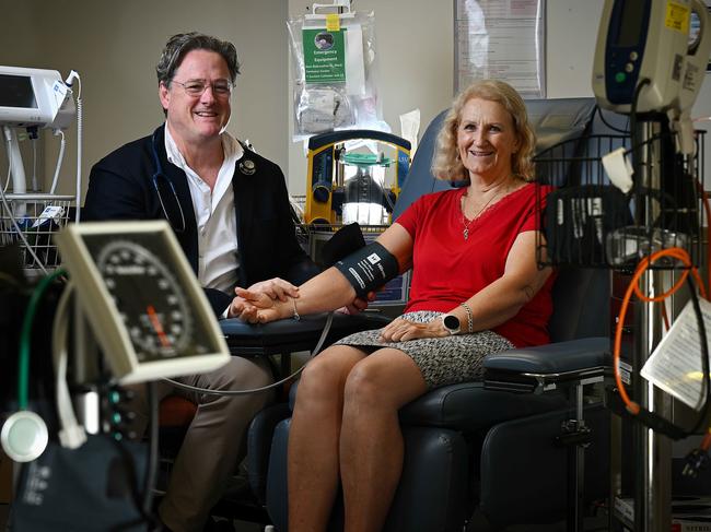 20/11/2024: A happy coeliac ground breaking clinical trials participant Kay Roper with Dr James Daveson , Wesley Research Institute Director of the Coeliac Disease and Immune Health Research Program, at the institute in Auchenflower, Brisbane.   pic: Lyndon Mechielsen/The Australian