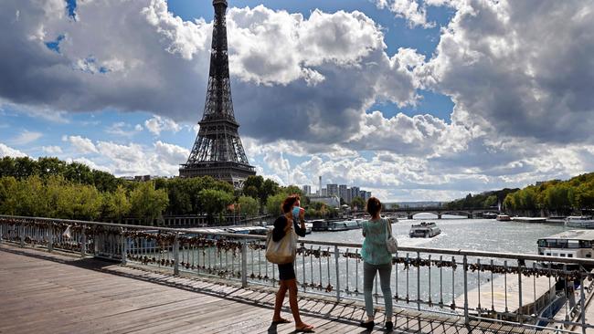 In Paris, wearing masks has become compulsory to combat the second wave of coronavirus. Picture: AFP