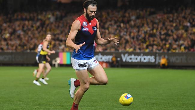 Out of form Jordan Lewis of the Demons. Picture: AAP Image/Julian Smith