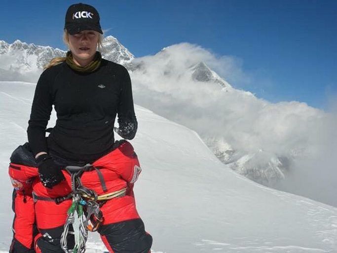 Alyssa Azar acclimatising with a trek up to the Everest View Hotel in early April. Picture: Contributed